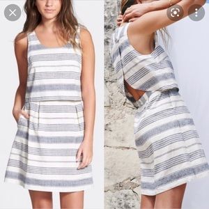 Madewell Stripe Overlay Dress Linen Blend